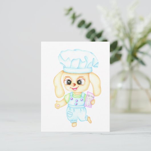 Schattigee kleine bakker briefkaart (Staand voorkant)