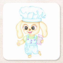 Schattigee kleine bakker kartonnen onderzetters