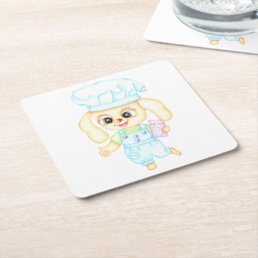 Schattigee kleine bakker kartonnen onderzetters (Schuin)