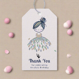 Schattigee kleine ballerina prinses verjaardag dan cadeaulabel
