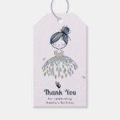 Schattigee kleine ballerina prinses verjaardag dan cadeaulabel (Voorkant)