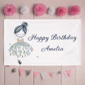 Schattigee kleine ballerina prinses verjaardag mei spandoek