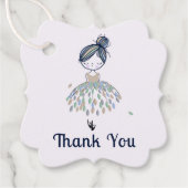 Schattigee kleine ballerina prinses verjaardagsfee bedankjes labels (Voorkant)