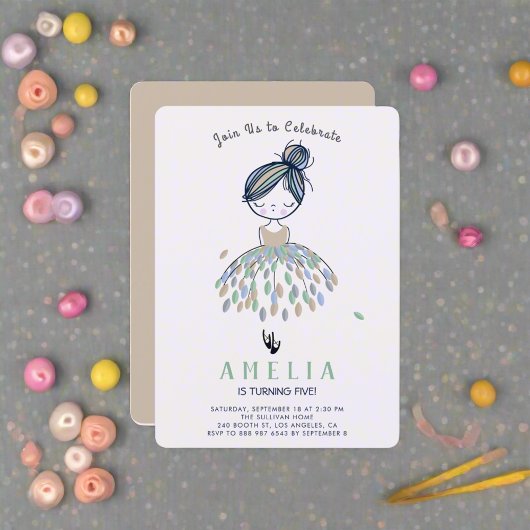 Schattigee kleine ballerina prinses verjaardagsfee kaart