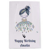 Schattigee kleine ballerina prinses verjaardagsfee medium cadeauzakje (Voorkant)