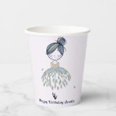 Schattigee kleine ballerina prinses verjaardagsfee papieren bekers (Voorkant)