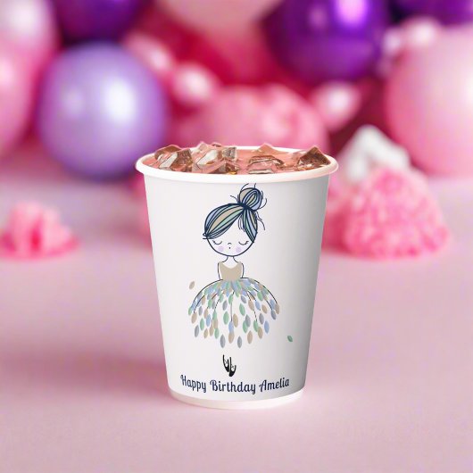 Schattigee kleine ballerina prinses verjaardagsfee papieren bekers