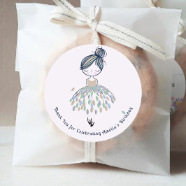 Schattigee kleine ballerina prinses verjaardagsfee ronde sticker