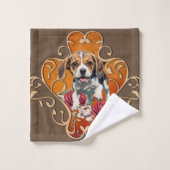 Schattigee kleine Beagle. Bad Handdoek (Wasdoekje)