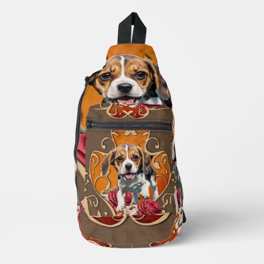 Schattigee kleine Beagle. Sling Bag (Voorkant)