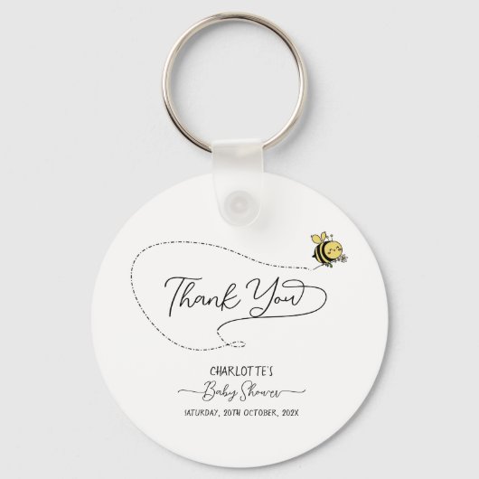 Schattigee kleine bij Baby shower Sleutelhanger (Voorkant)