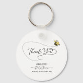 Schattigee kleine bij Baby shower Sleutelhanger (Achterkant)