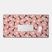 Schattigee kleine bijen en madeliefjes bloemenpatr bureaumat (Keyboard & Muis)