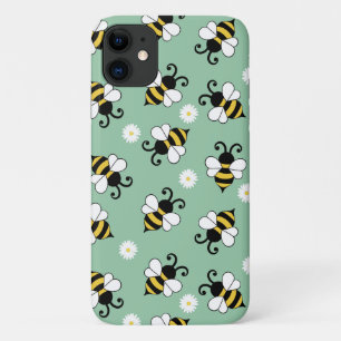 Schattigee kleine bijen en madeliefjes bloemenpatr Case-Mate iPhone case