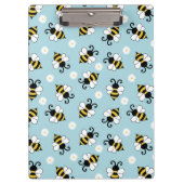 Schattigee kleine bijen en madeliefjes bloemenpatr klembord (Voorkant)