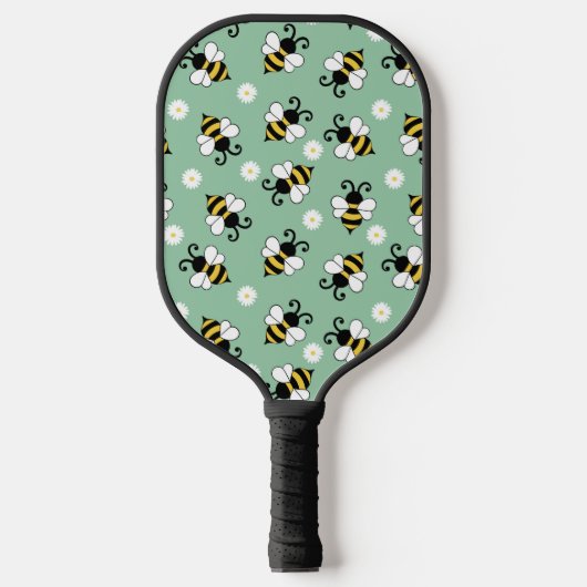 Schattigee kleine bijen en madeliefjes bloemenpatr pickleball paddle (Voorkant)