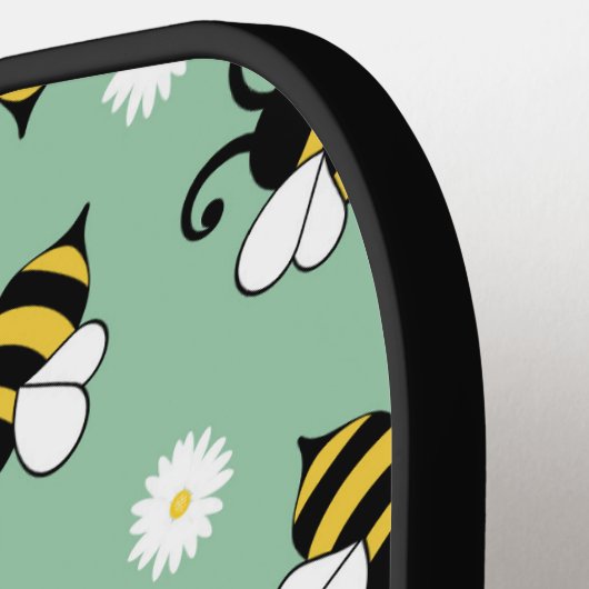 Schattigee kleine bijen en madeliefjes bloemenpatr pickleball paddle (Links Detail)