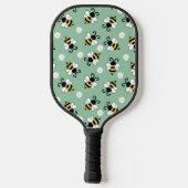 Schattigee kleine bijen en madeliefjes bloemenpatr pickleball paddle (Achterkant)
