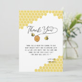 Schattigee Kleine Bijen Honingraat Baby shower Bedankkaart (Staand voorkant)