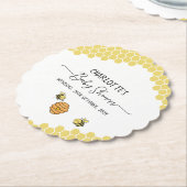 Schattigee Kleine Bijen Honingraat Baby shower Kartonnen Onderzetters (Gekanteld)