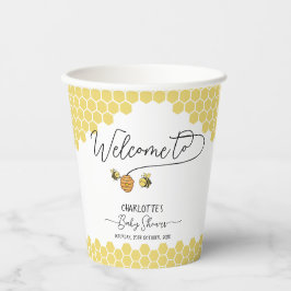 Schattigee Kleine Bijen Honingraat Baby shower Papieren Bekers