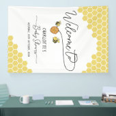 Schattigee Kleine Bijen Honingraat Baby shower Spandoek (Beurs)