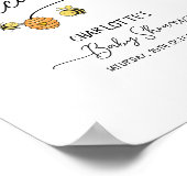 Schattigee Kleine Bijen Honingraat Baby shower Wel Poster (Hoek)