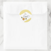 Schattigee kleine bijen honingraat ronde sticker (Tas)