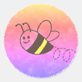 Schattigee kleine bijen vliegen Waterverf Baby sho Ronde Sticker