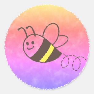 Schattigee kleine bijen vliegen Waterverf Baby sho Ronde Sticker