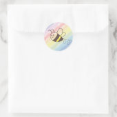 Schattigee kleine bijen vliegen Waterverf Baby sho Ronde Sticker (Tas)