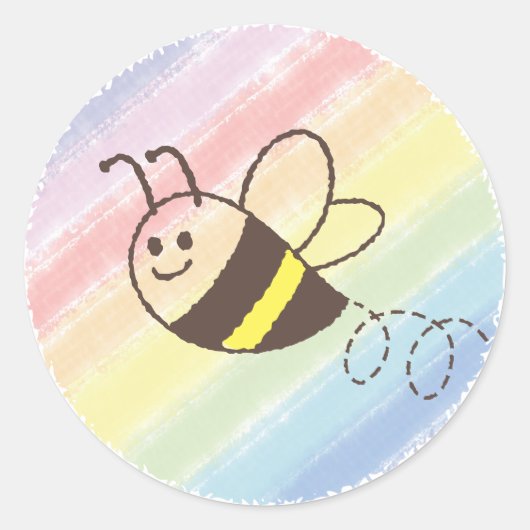 Schattigee kleine bijen vliegen Waterverf Baby sho Ronde Sticker (Voorkant)