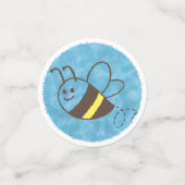 Schattigee kleine bijen vliegende blauwe Waterverf Confetti (Kleine voorkant)