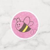 Schattigee kleine bijen vliegende roze Waterverf B Confetti (Kleine voorkant)