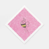 Schattigee kleine bijen vliegende roze Waterverf B Servet (Hoek)