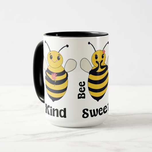 Schattigee kleine bijen - Wees vriendelijk | Wees  Mok (Voorkant links)