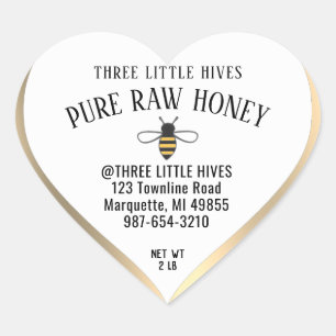 Schattigee kleine bijenhoning label gouden gradiën