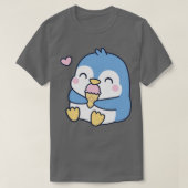 Schattigee kleine blauwe pinguïn houdt van ijs t-shirt (Design voorkant)