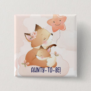 Schattigee Kleine Blauwe Tante om Schattige Baby s Vierkante Button 5,1 Cm