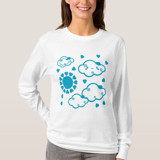 Schattigee kleine blauwe wolk t-shirt (Voorkant)