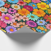 Schattigee kleine bloemhoofdjes cadeaupapier (Hoek)