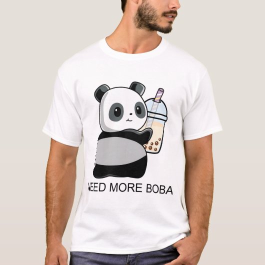 Schattigee kleine bobaholic panda heeft meer boba  t-shirt (Voorkant)