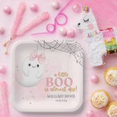 Schattigee kleine boe waterverf herfst meisje baby papieren bordje (Feest)