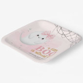 Schattigee kleine boe waterverf herfst meisje baby papieren bordje (Gebogen)