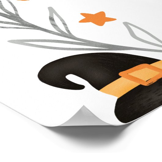 Schattigee kleine Boo Halloween baby shower welkom Poster (Hoek)