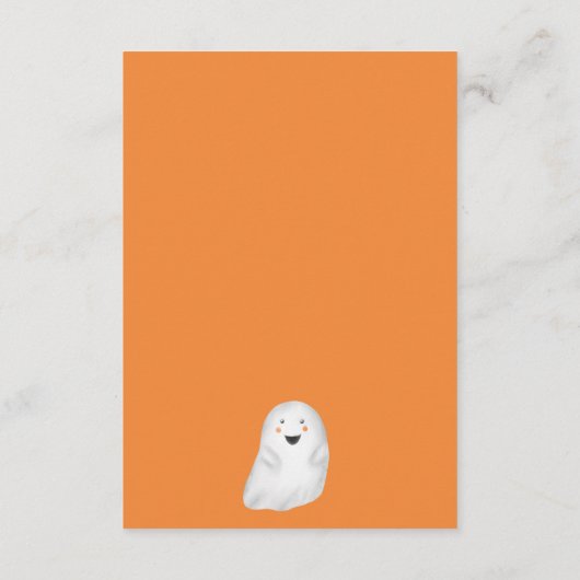 Schattigee kleine Boo Halloween oranje boeken baby Informatiekaartje (Achterkant)