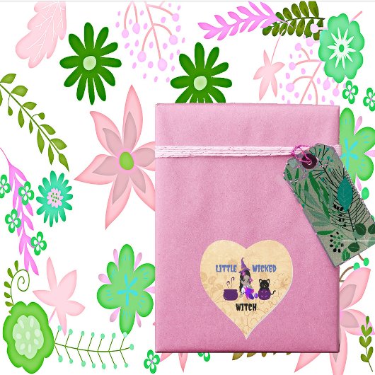 Schattigee kleine boze heks zwarte kat magische ke hart sticker