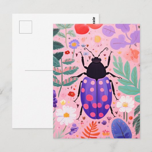 Schattigee kleine bug briefkaart (Voorkant / Achterkant)