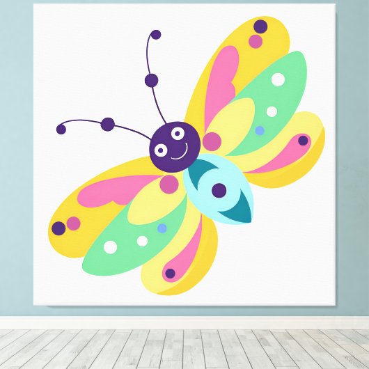 Schattigee kleine bug canvas afdruk (Insitu (Houten vloer))