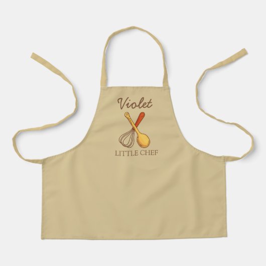Schattigee kleine chef-kok aangepaste naam schort (Voorkant)